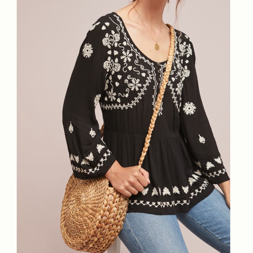 Anthropologie Gardiner Henley Blouse